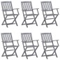 vidaXL Sedie da Giardino Pieghevoli 6pz con Cuscini in Massello Acacia vidaXL Sedie da Giardino Pieghevoli 6pz con Cuscini in Massello Acacia