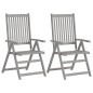 vidaXL Sedie da Giardino Reclinabili 4 pz con Cuscini Massello Acacia vidaXL Sedie da Giardino Reclinabili 4 pz con Cuscini Massello Acacia