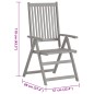 vidaXL Sedie da Giardino Reclinabili 4 pz con Cuscini Massello Acacia vidaXL Sedie da Giardino Reclinabili 4 pz con Cuscini Massello Acacia