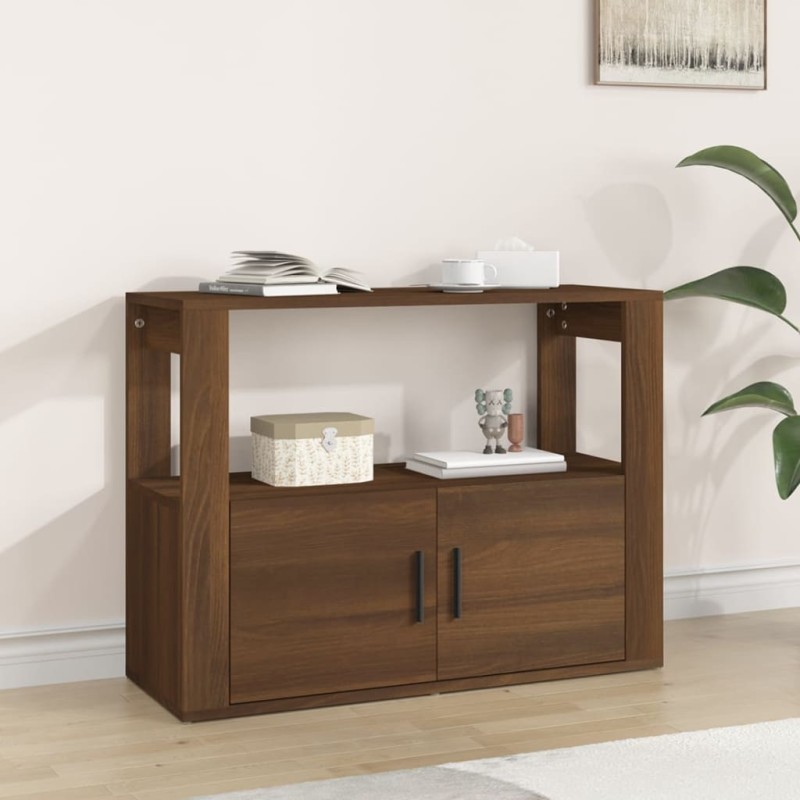 Credenza Rovere Marrone 80x30x60 cm in Legno Multistrato Credenza Rovere Marrone 80x30x60 cm in Legno Multistrato
