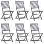 vidaXL Sedie da Giardino Pieghevoli 6pz con Cuscini in Massello Acacia vidaXL Sedie da Giardino Pieghevoli 6pz con Cuscini in Massello Acacia