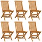 vidaXL Sedie da Giardino con Cuscini Beige 6 pz in Massello di Teak vidaXL Sedie da Giardino con Cuscini Beige 6 pz in Massello di Teak