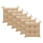 vidaXL Sedie da Giardino con Cuscini Beige 6 pz in Massello di Teak vidaXL Sedie da Giardino con Cuscini Beige 6 pz in Massello di Teak