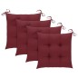 vidaXL Sedie Giardino con Cuscini Rosso Vino 4 pz Legno Massello Teak vidaXL Sedie Giardino con Cuscini Rosso Vino 4 pz Legno Massello Teak