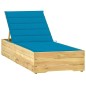 vidaXL Lettino da Giardino con Cuscino Blu Legno Pino Impregnato vidaXL Lettino da Giardino con Cuscino Blu Legno Pino Impregnato