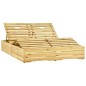 vidaXL Lettino Prendisole Doppio con Cuscini Beige in Pino Impregnato vidaXL Lettino Prendisole Doppio con Cuscini Beige in Pino Impregnato