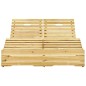 vidaXL Lettino Prendisole Doppio con Cuscini Beige in Pino Impregnato vidaXL Lettino Prendisole Doppio con Cuscini Beige in Pino Impregnato