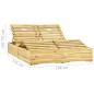 vidaXL Lettino Prendisole Doppio con Cuscini Beige in Pino Impregnato vidaXL Lettino Prendisole Doppio con Cuscini Beige in Pino Impregnato