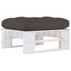 vidaXL Ottomana da Giardino Pallet in Legno di Pino Impregnato Bianco