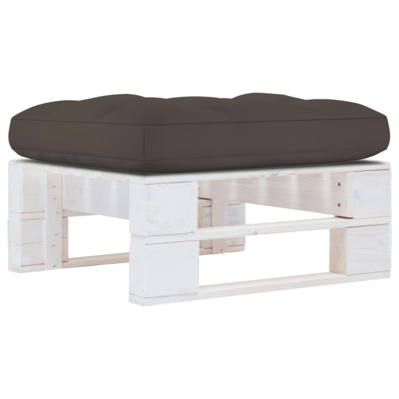 vidaXL Ottomana da Giardino Pallet in Legno di Pino Impregnato Bianco