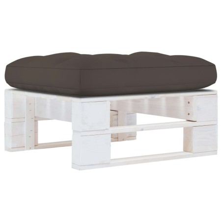 vidaXL Ottomana da Giardino Pallet in Legno di Pino Impregnato Bianco