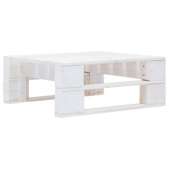 vidaXL Ottomana da Giardino Pallet in Legno di Pino Impregnato Bianco