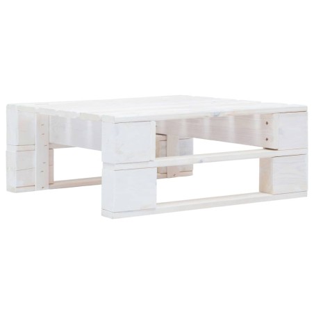 vidaXL Ottomana da Giardino Pallet in Legno di Pino Impregnato Bianco
