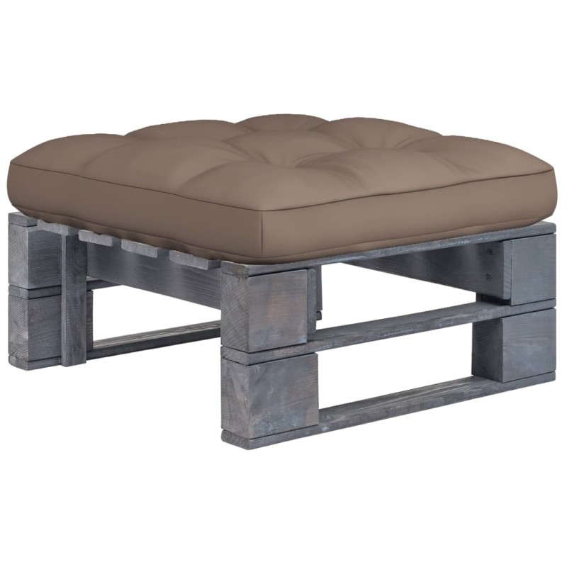 vidaXL Ottomana da Giardino Pallet in Legno di Pino Impregnato Grigio