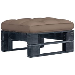 vidaXL Ottomana da Giardino Pallet in Legno di Pino Impregnato Nero