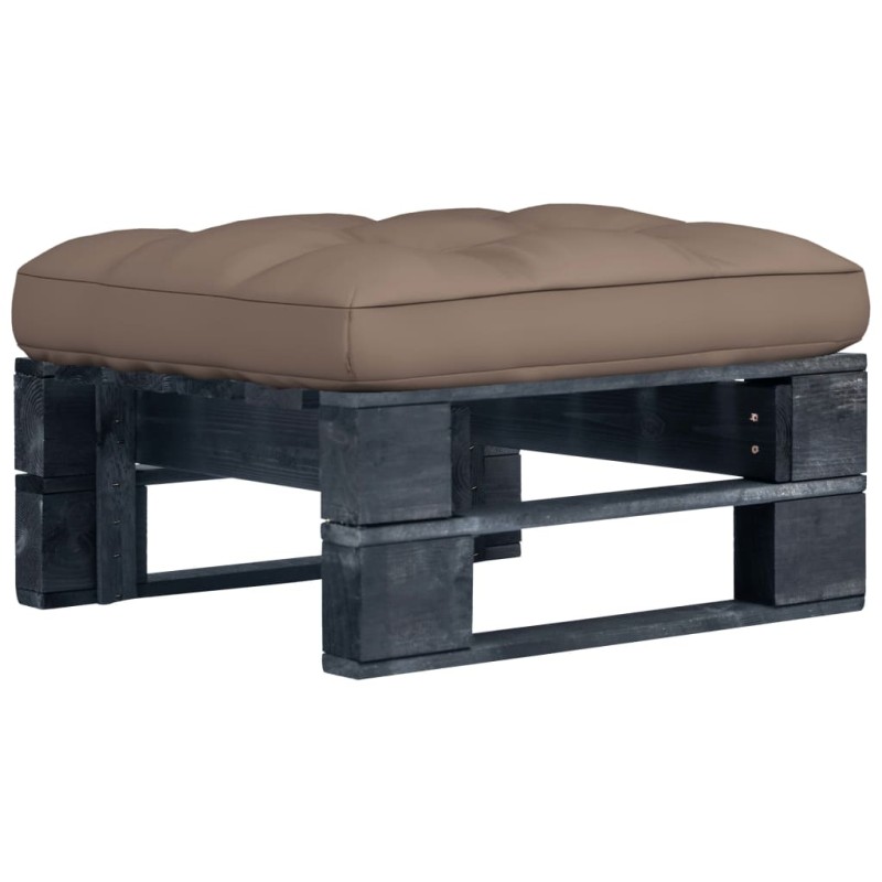 vidaXL Ottomana da Giardino Pallet in Legno di Pino Impregnato Nero