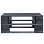 vidaXL Ottomana da Giardino Pallet in Legno di Pino Impregnato Nero