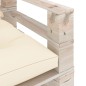 vidaXL Poltrona da Giardino Pallet con Cuscini Crema in Legno di Pino vidaXL Poltrona da Giardino Pallet con Cuscini Crema in Legno di Pino
