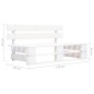 vidaXL Divano Centrale Giardino su Pallet Bianco Legno Pino Impregnato vidaXL Divano Centrale Giardino su Pallet Bianco Legno Pino Impregnato