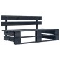 vidaXL Divano Centrale da Giardino Pallet Legno Pino Impregnato Nero vidaXL Divano Centrale da Giardino Pallet Legno Pino Impregnato Nero