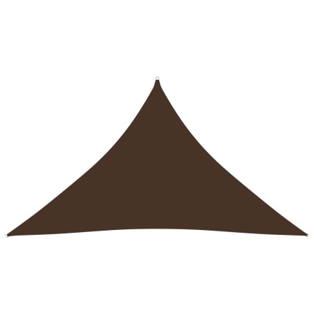 Parasole a Vela Oxford Triangolare 5x5x6 m Marrone