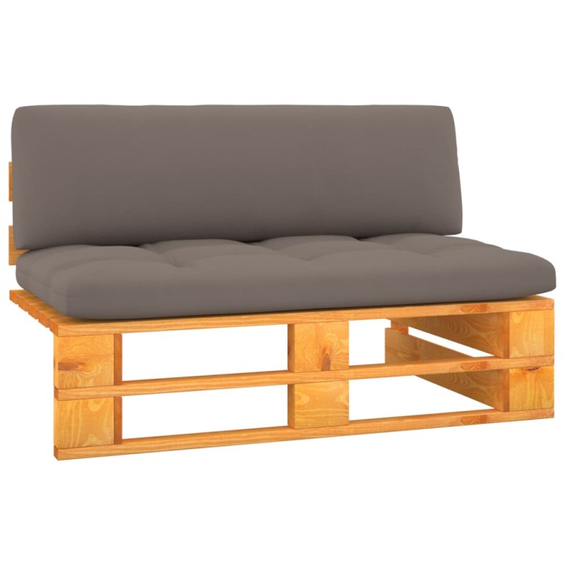 vidaXL Divano Centrale da Giardino Pallet Legno Pino Impregnato Ambra vidaXL Divano Centrale da Giardino Pallet Legno Pino Impregnato Ambra