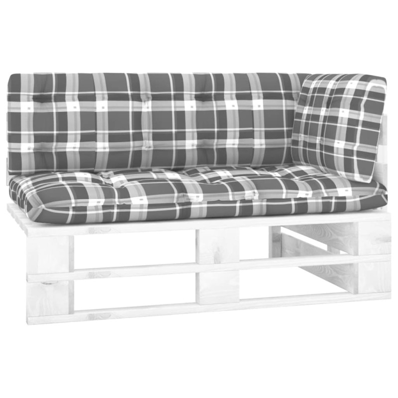 vidaXL Divano Angolare da Giardino Pallet Legno Pino Impregnato Bianco vidaXL Divano Angolare da Giardino Pallet Legno Pino Impregnato Bianco