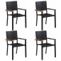 vidaXL Set Mobili da Pranzo per Giardino 5 pz Nero
