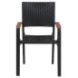vidaXL Set Mobili da Pranzo per Giardino 5 pz Nero