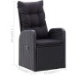 vidaXL Set da Pranzo da Giardino 7 pz Nero vidaXL Set da Pranzo da Giardino 7 pz Nero