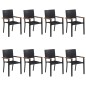 vidaXL Set da Pranzo da Giardino 9 pz Nero