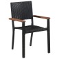 vidaXL Set da Pranzo da Giardino 9 pz Nero