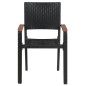 vidaXL Set da Pranzo da Giardino 9 pz Nero
