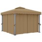 vidaXL Gazebo con Tende 3x3 cm Grigio Talpa in Alluminio vidaXL Gazebo con Tende 3x3 cm Grigio Talpa in Alluminio