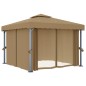vidaXL Gazebo con Tende 3x3 cm Grigio Talpa in Alluminio vidaXL Gazebo con Tende 3x3 cm Grigio Talpa in Alluminio