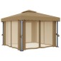vidaXL Gazebo con Tende 3x3 cm Grigio Talpa in Alluminio vidaXL Gazebo con Tende 3x3 cm Grigio Talpa in Alluminio