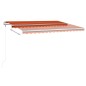 vidaXL Tenda Automatica Sensore Vento e LED 400x350 cm Arancio Marrone vidaXL Tenda Automatica Sensore Vento e LED 400x350 cm Arancio Marrone