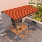 vidaXL Tenda Automatica Sensore Vento e LED 600x350 cm Arancio Marrone vidaXL Tenda Automatica Sensore Vento e LED 600x350 cm Arancio Marrone