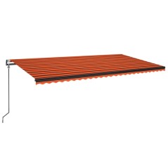 vidaXL Tenda Automatica Sensore Vento e LED 600x350 cm Arancio Marrone