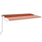 vidaXL Tenda Automatica Sensore Vento e LED 600x350 cm Arancio Marrone vidaXL Tenda Automatica Sensore Vento e LED 600x350 cm Arancio Marrone