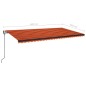 vidaXL Tenda Automatica Sensore Vento e LED 600x350 cm Arancio Marrone vidaXL Tenda Automatica Sensore Vento e LED 600x350 cm Arancio Marrone