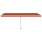 vidaXL Tenda Automatica Sensore Vento e LED 600x300 cm Arancio Marrone vidaXL Tenda Automatica Sensore Vento e LED 600x300 cm Arancio Marrone
