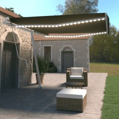 vidaXL Tenda Automatica con Sensore Vento e LED 400x350 cm Antracite