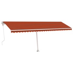 vidaXL Tenda Automatica Sensore Vento e LED 600x350 cm Arancio Marrone