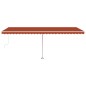 vidaXL Tenda Automatica Sensore Vento e LED 600x350 cm Arancio Marrone