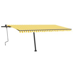 vidaXL Tenda da Sole Autoportante Manuale 500x300 cm Gialla Bianca