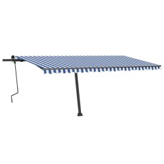 vidaXL Tenda da Sole Manuale Autoportante 500x350 cm Blu/Bianca