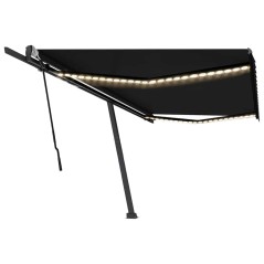 vidaXL Tenda da Sole Retrattile Manuale con LED 500x300 cm Antracite