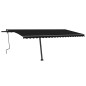 vidaXL Tenda da Sole Retrattile Manuale con LED 500x300 cm Antracite vidaXL Tenda da Sole Retrattile Manuale con LED 500x300 cm Antracite