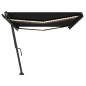 vidaXL Tenda da Sole Retrattile Manuale con LED 500x300 cm Antracite vidaXL Tenda da Sole Retrattile Manuale con LED 500x300 cm Antracite